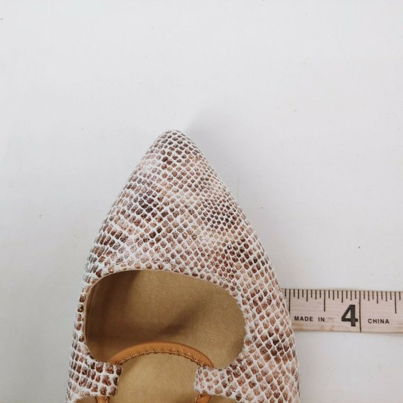 Chinese Laundry Womens Snake Faux Leather Strappy Ankle Tie Loafer Brown 7.5 New - Picture 7 of 11